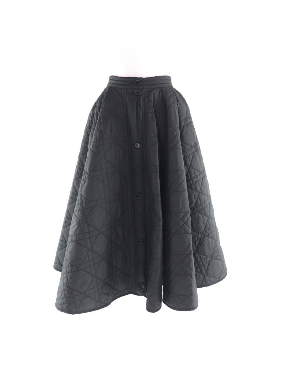 Dior Micro Cannage Quilted Technical Midi Skirt 38